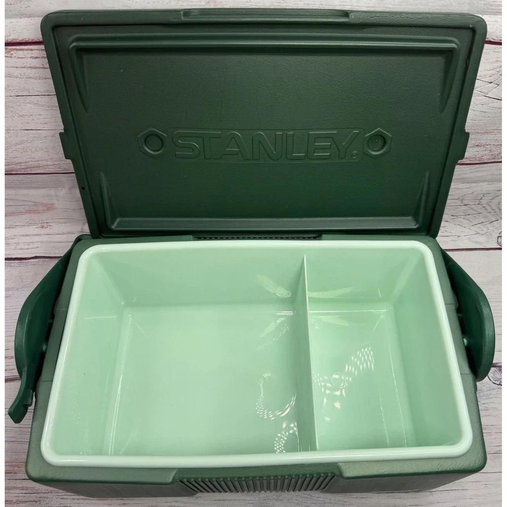 Vintage Stanley Aladdin Cooler Green Insulated Divided Lunch Box USA